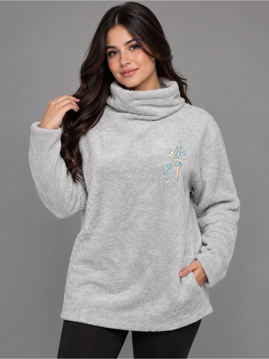 Disney Sweaters - Vintage Disney Store Tinkerbell Mock Neck Plush Fleece Pullover